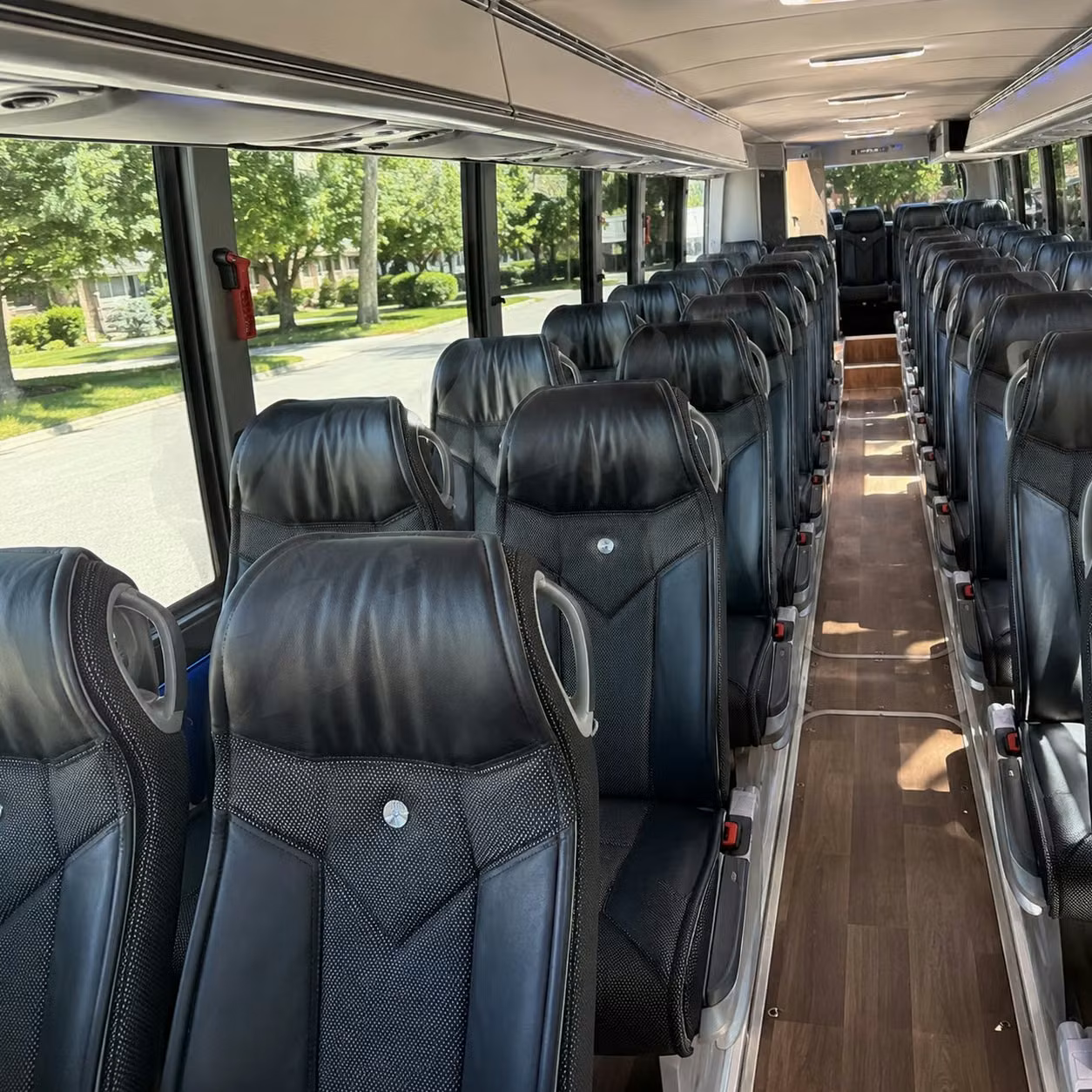 56 passenger charter bus inside