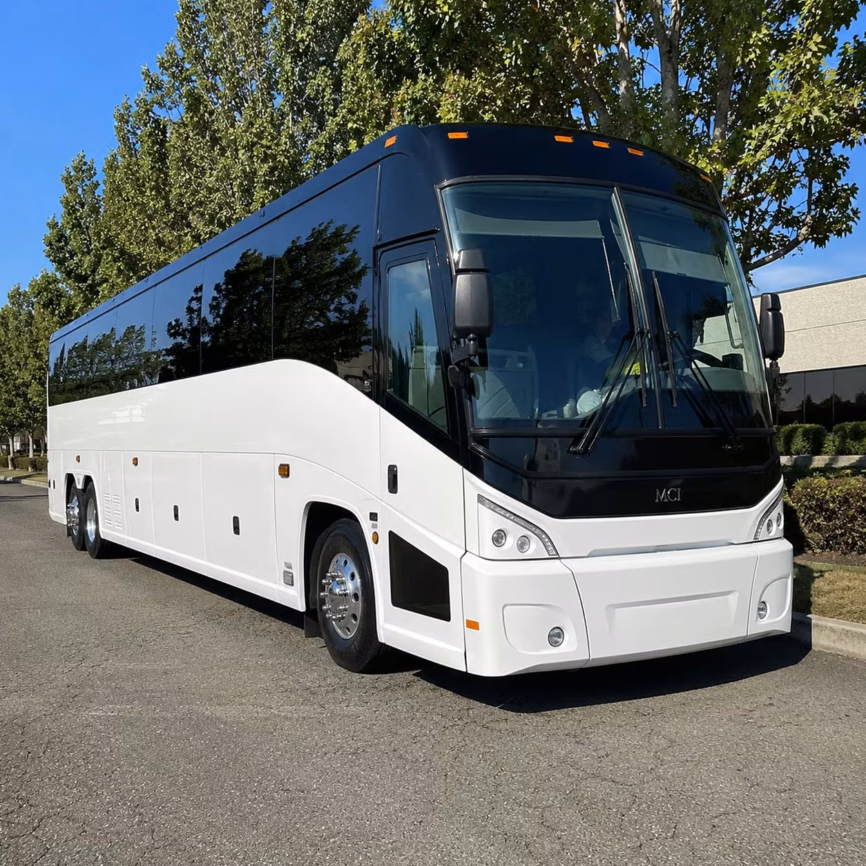 mission charter bus rental exterior
